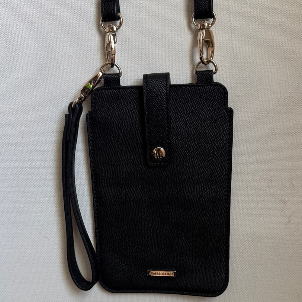 White House Black Market Black Crossbody Bag for phone with wristlet band